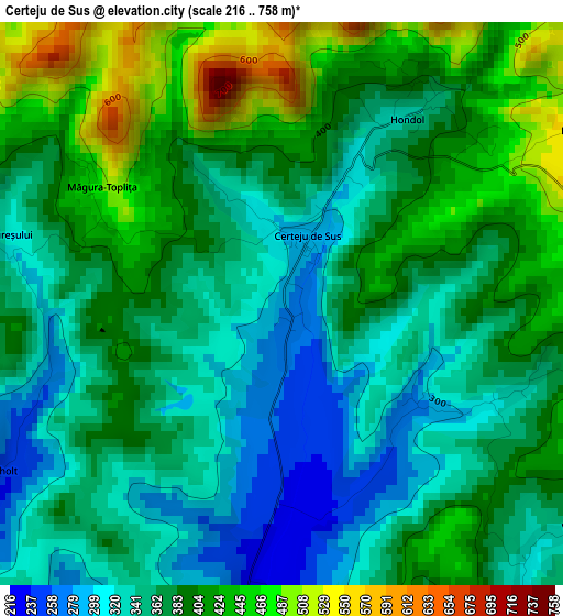 Certeju de Sus elevation map