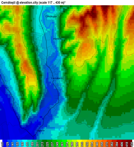 Cernăteşti elevation map