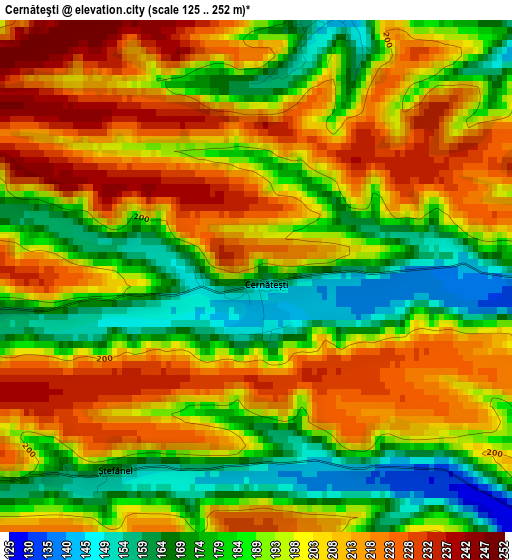 Cernăteşti elevation map