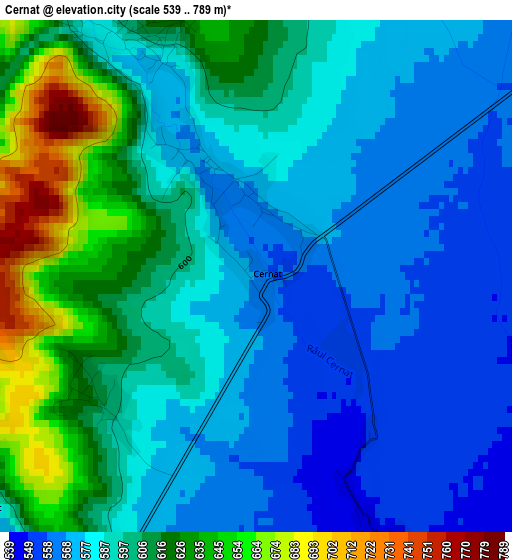 Cernat elevation map