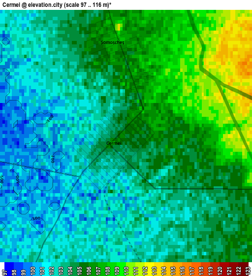 Cermei elevation map