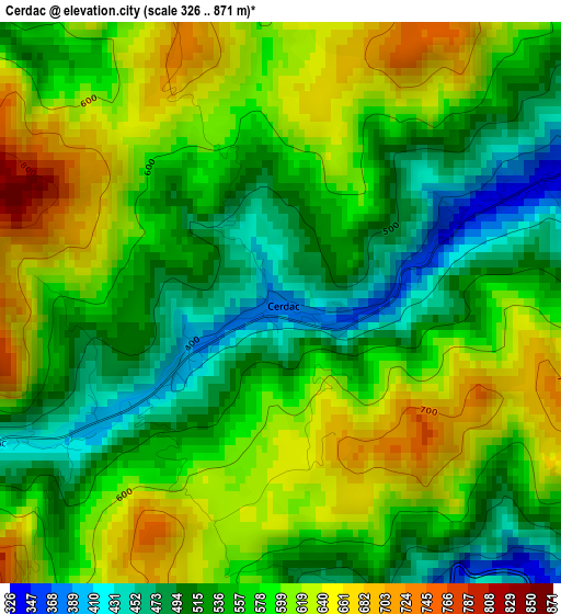 Cerdac elevation map