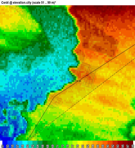 Cerăt elevation map