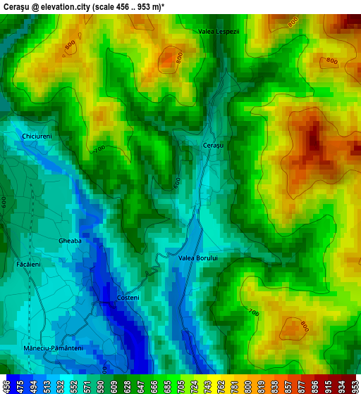 Ceraşu elevation map