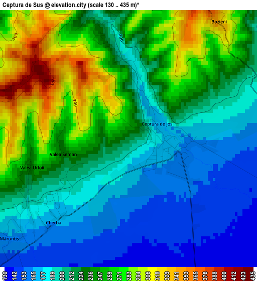 Ceptura de Sus elevation map