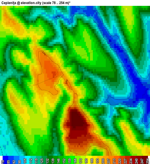 Cepleniţa elevation map