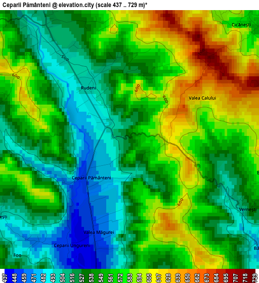 Ceparii Pământeni elevation map