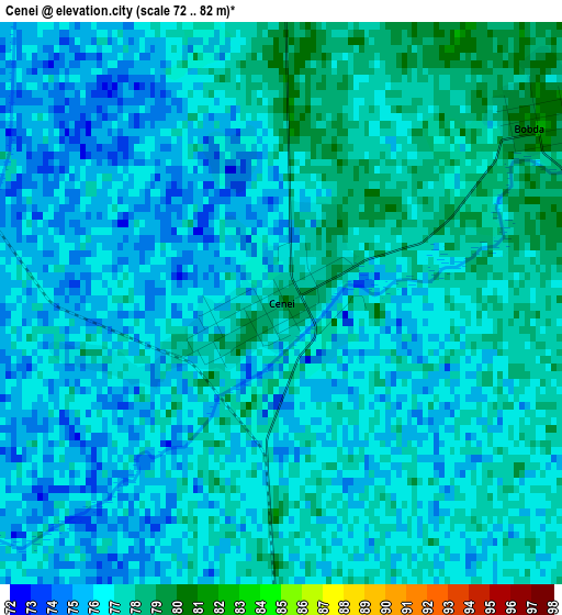 Cenei elevation map