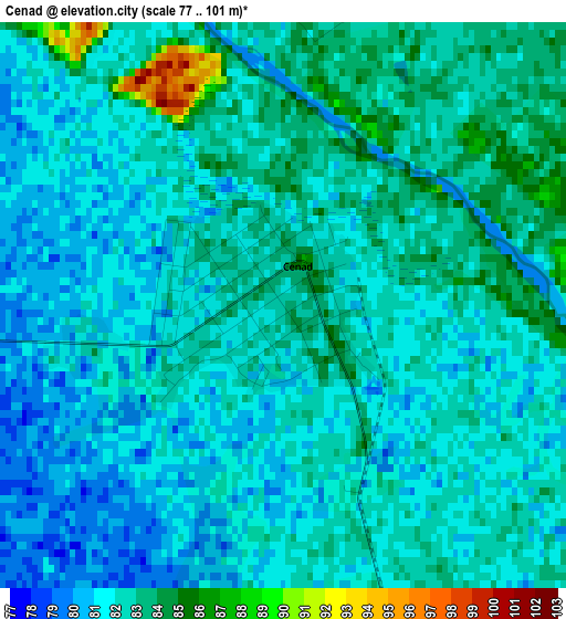 Cenad elevation map