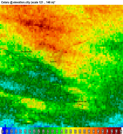 Celaru elevation map