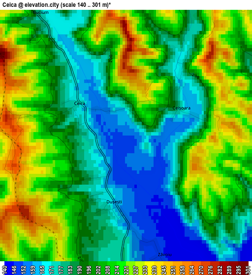 Ceica elevation map