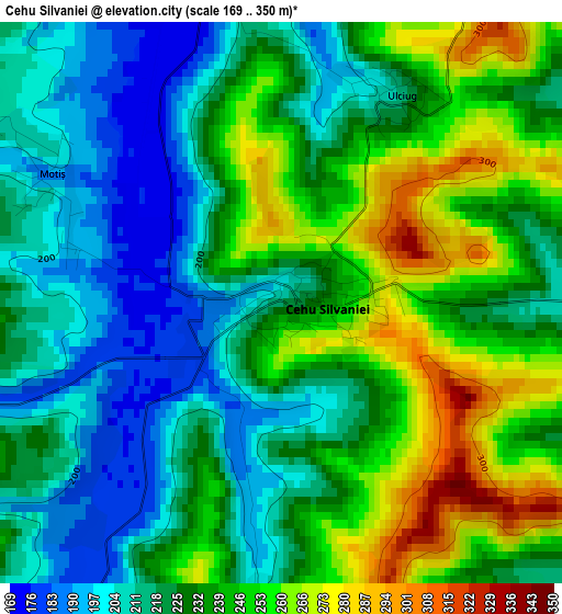 Cehu Silvaniei elevation map