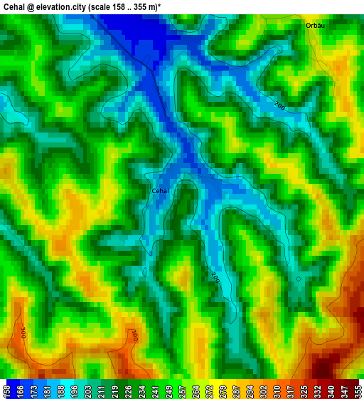 Cehal elevation map