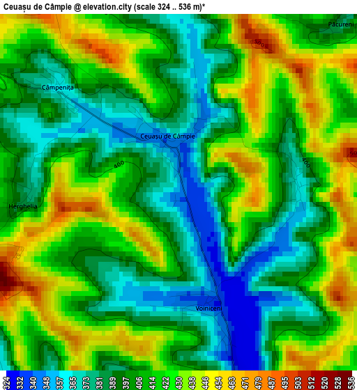 Ceuașu de Câmpie elevation map