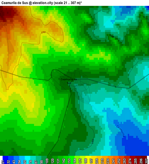 Ceamurlia de Sus elevation map