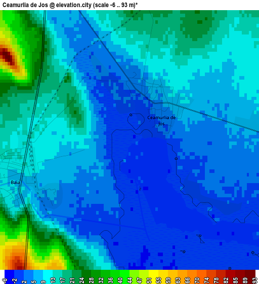 Ceamurlia de Jos elevation map