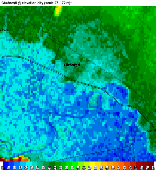 Căzăneşti elevation map