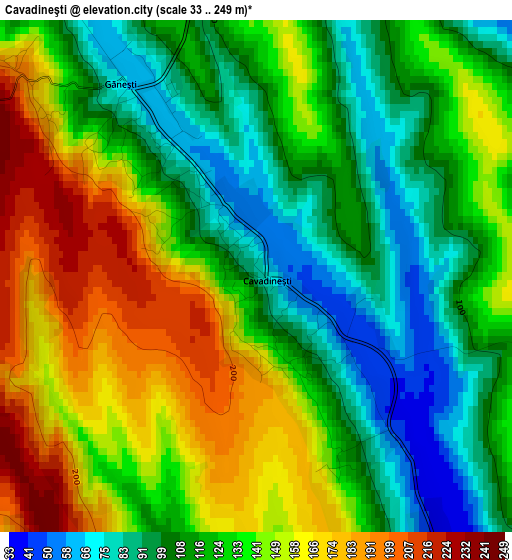 Cavadineşti elevation map