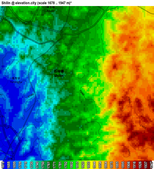 Shilin elevation map