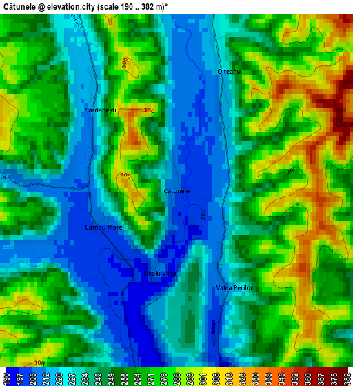 Cătunele elevation map