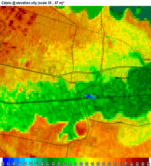 Cățelu elevation map