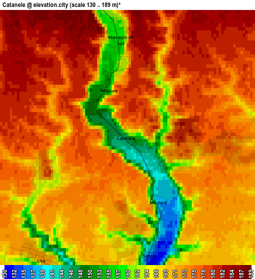 Catanele elevation map