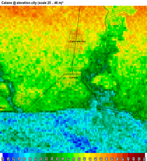 Catane elevation map