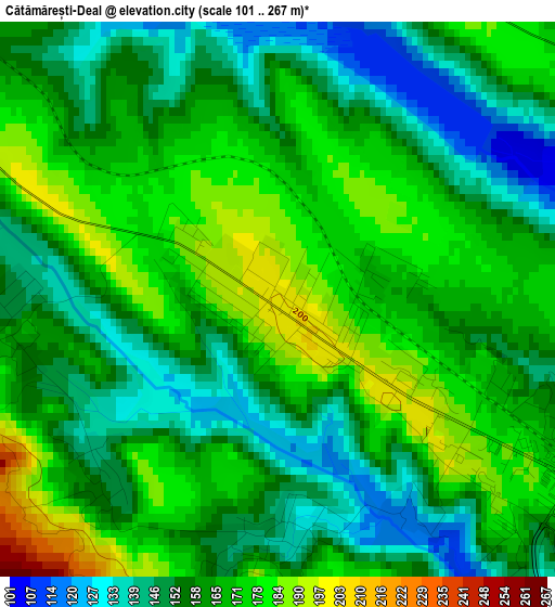 Cătămărești-Deal elevation map