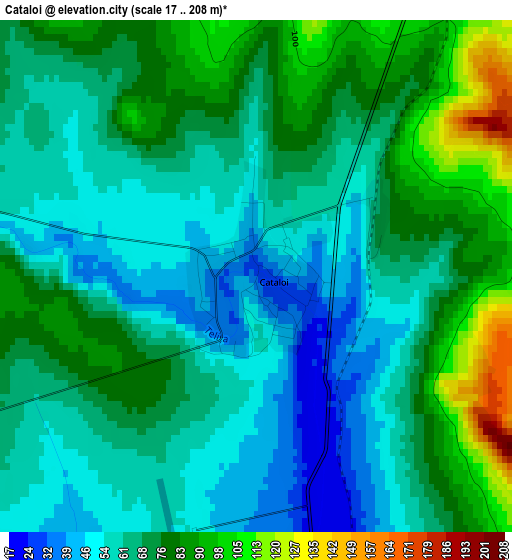 Cataloi elevation map