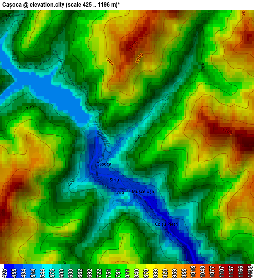 Cașoca elevation map