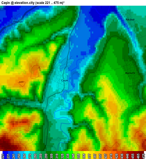 Caşin elevation map