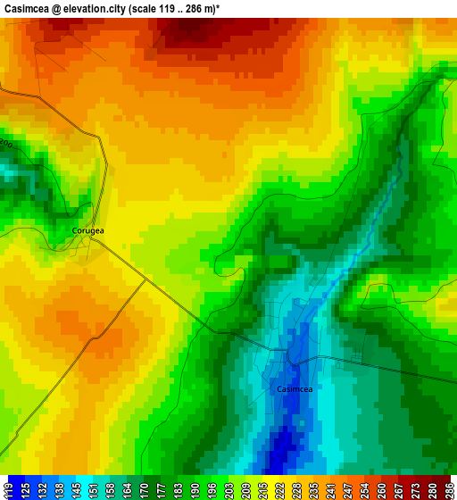 Casimcea elevation map