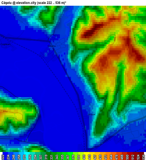 Căşeiu elevation map