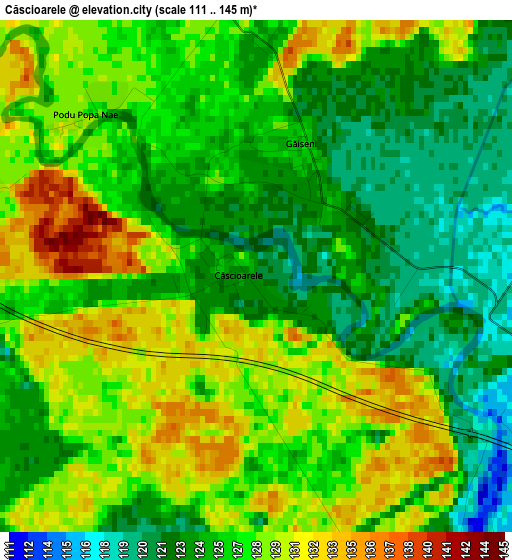 Căscioarele elevation map