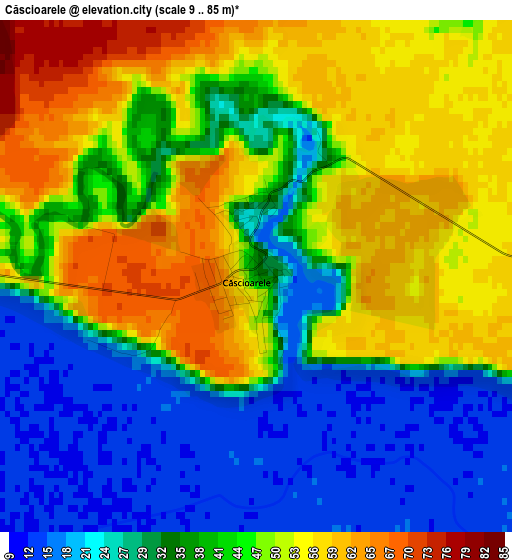 Căscioarele elevation map