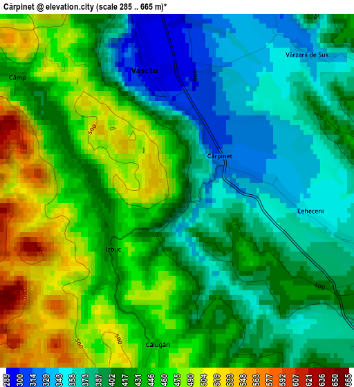 Cărpinet elevation map