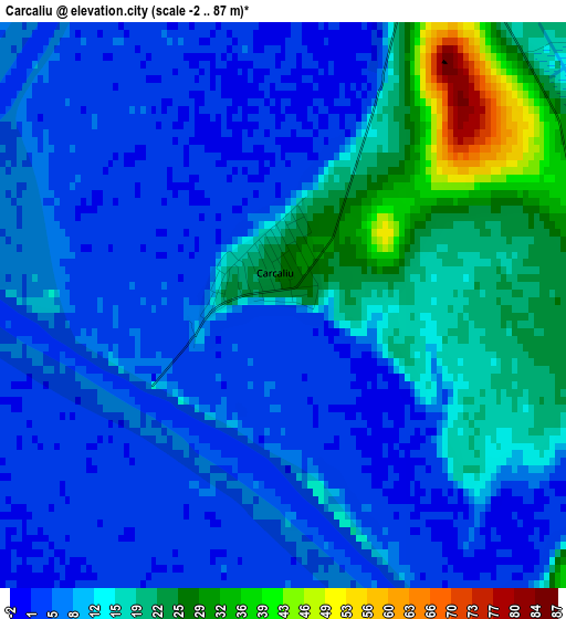 Carcaliu elevation map