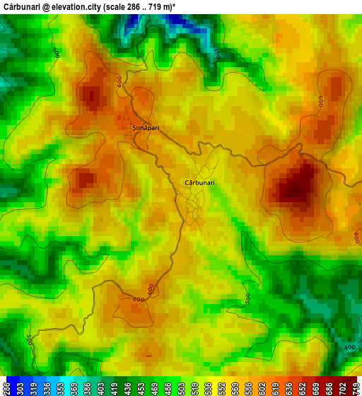 Cărbunari elevation map