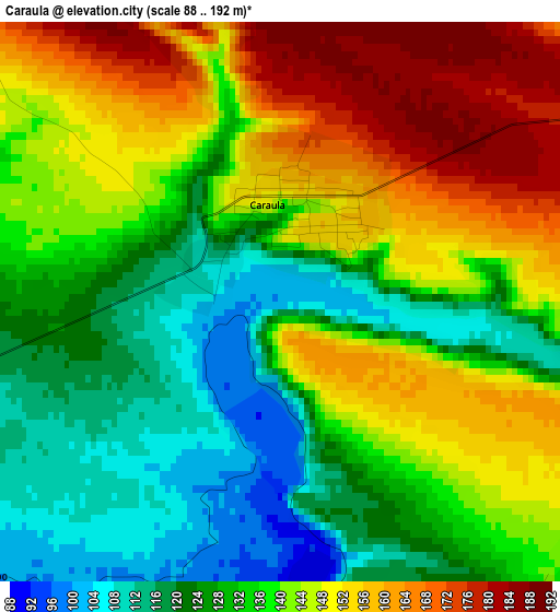 Caraula elevation map