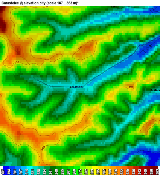 Carastelec elevation map