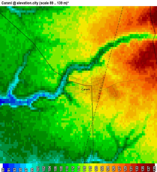 Carani elevation map