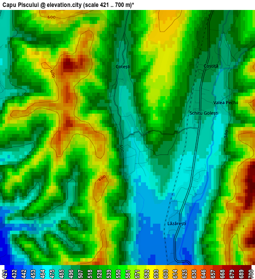 Capu Piscului elevation map