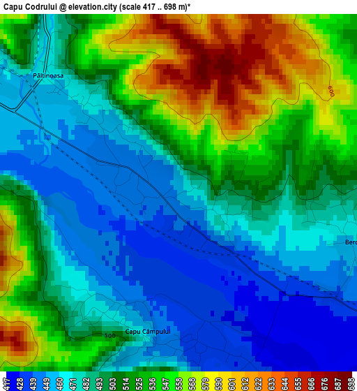 Capu Codrului elevation map