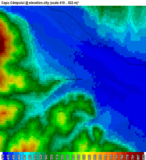 Capu Câmpului elevation map