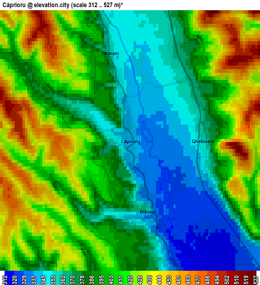 Căprioru elevation map