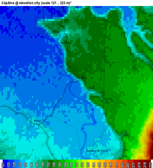 Căpâlna elevation map