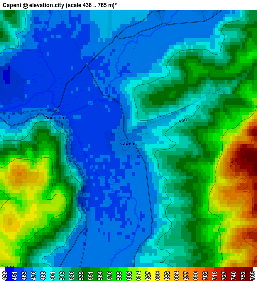 Căpeni elevation map