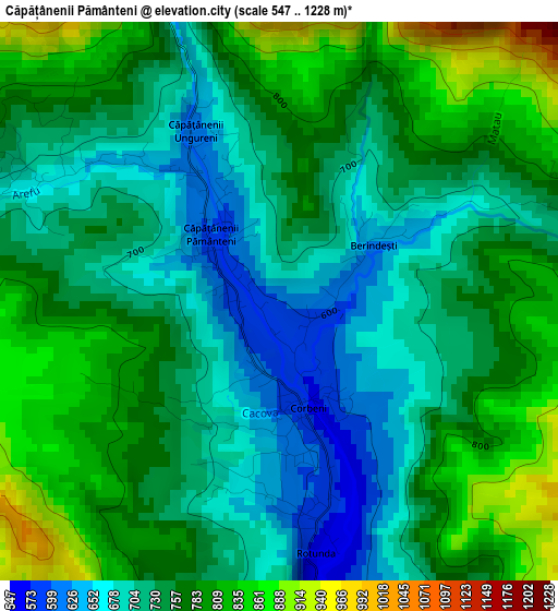 Căpățânenii Pământeni elevation map