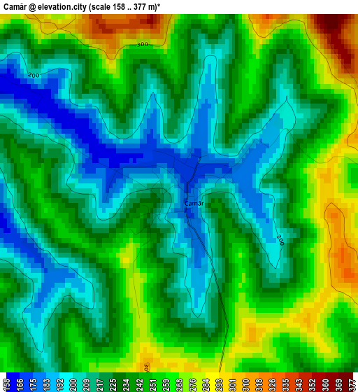 Camăr elevation map