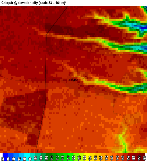 Calopăr elevation map